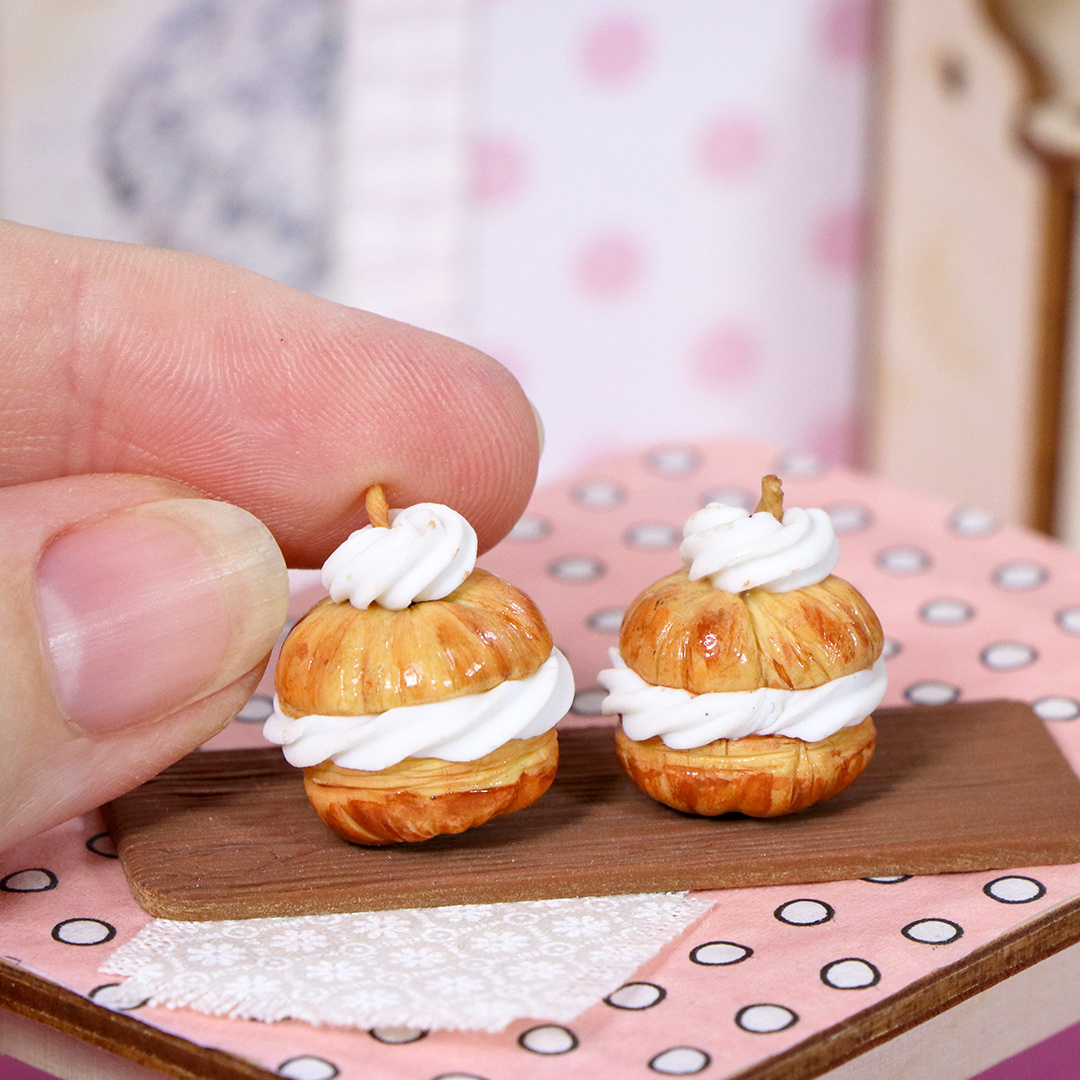 Слоёные булочки-тыквы из полимерной глины