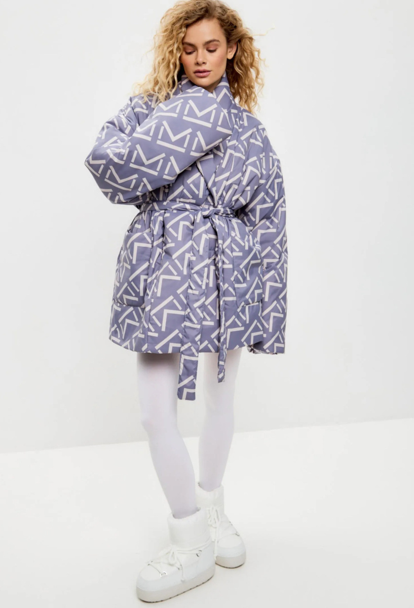 Сиреневый с принтом объемный