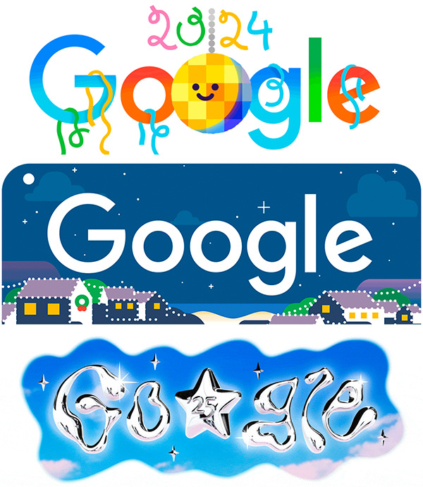 © doodles.google. Новогодние doodles компании Google.