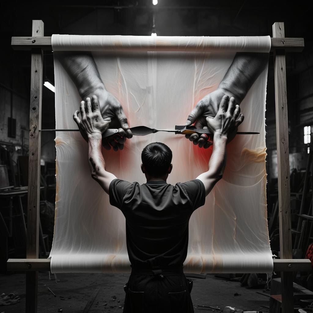 Руки, на которых — следы не столько грязи, сколько тяжкого труда, заклейменного обществом. Они — тени, отбрасываемые японским совершенством.