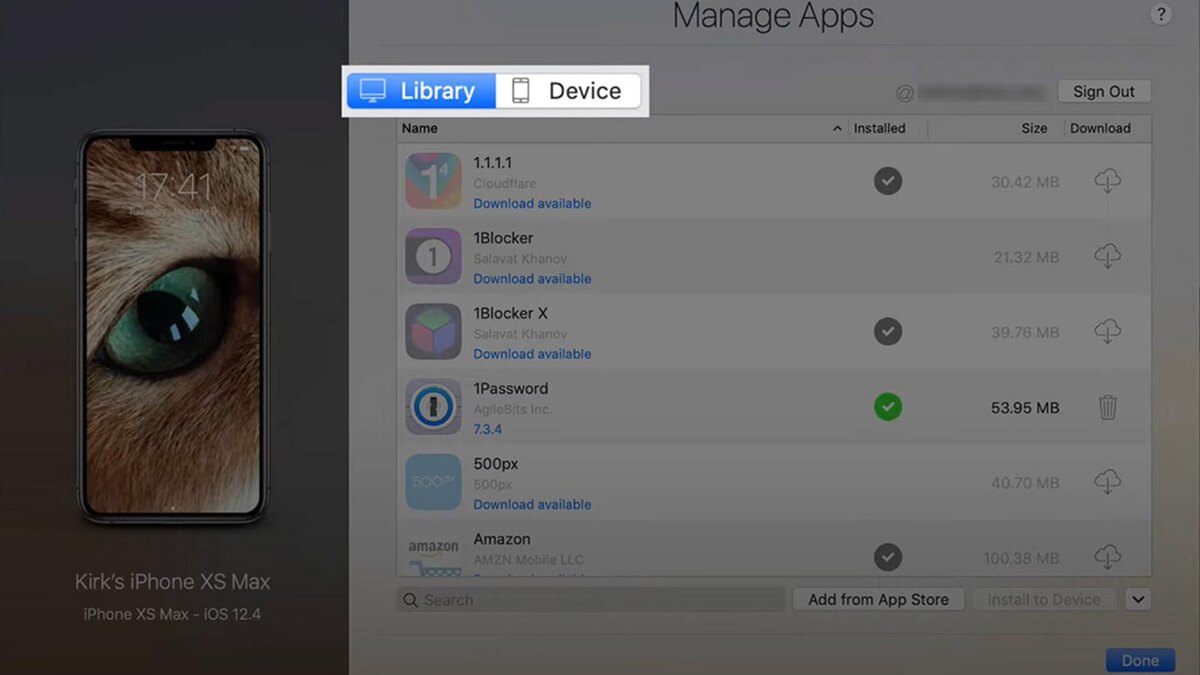    Для устройства-донора нужно выбрать вкладку Library или «Медиатека», для устройства, на который нужно установить приложение — вкладку Device или «Устройство» iMazing / YouTube