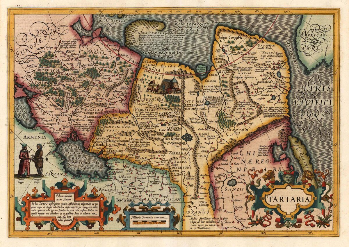 Published: G. Mercator , Amsterdam. Published date: 1619. Type: Antique Map. Technique: Copper engraving / later handcolor. Issue date: 1619. Category: Tartaria