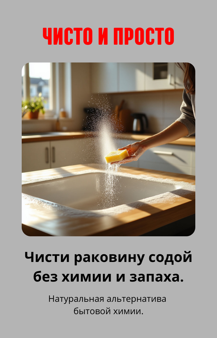 Как почистить раковину содой — простой способ без химии
