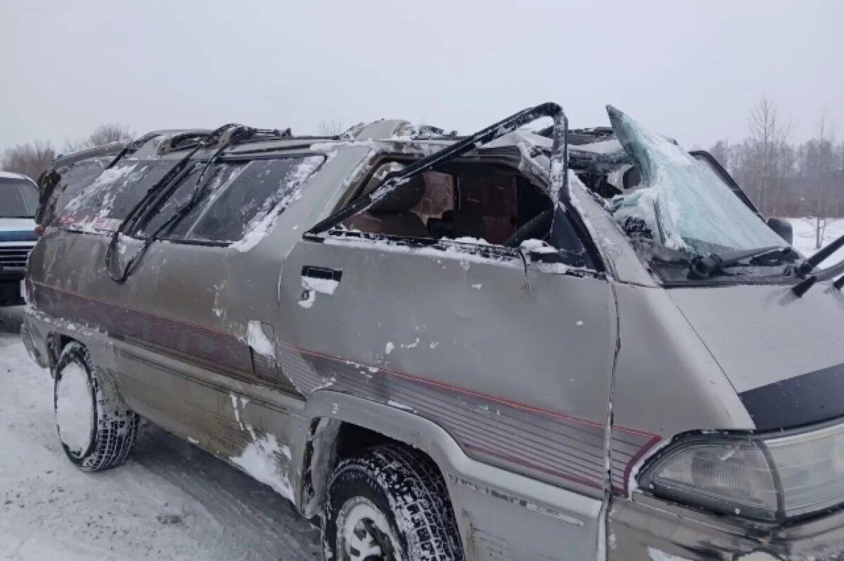    На Сахалине зажало водителя перевернувшегося микроавтобуса