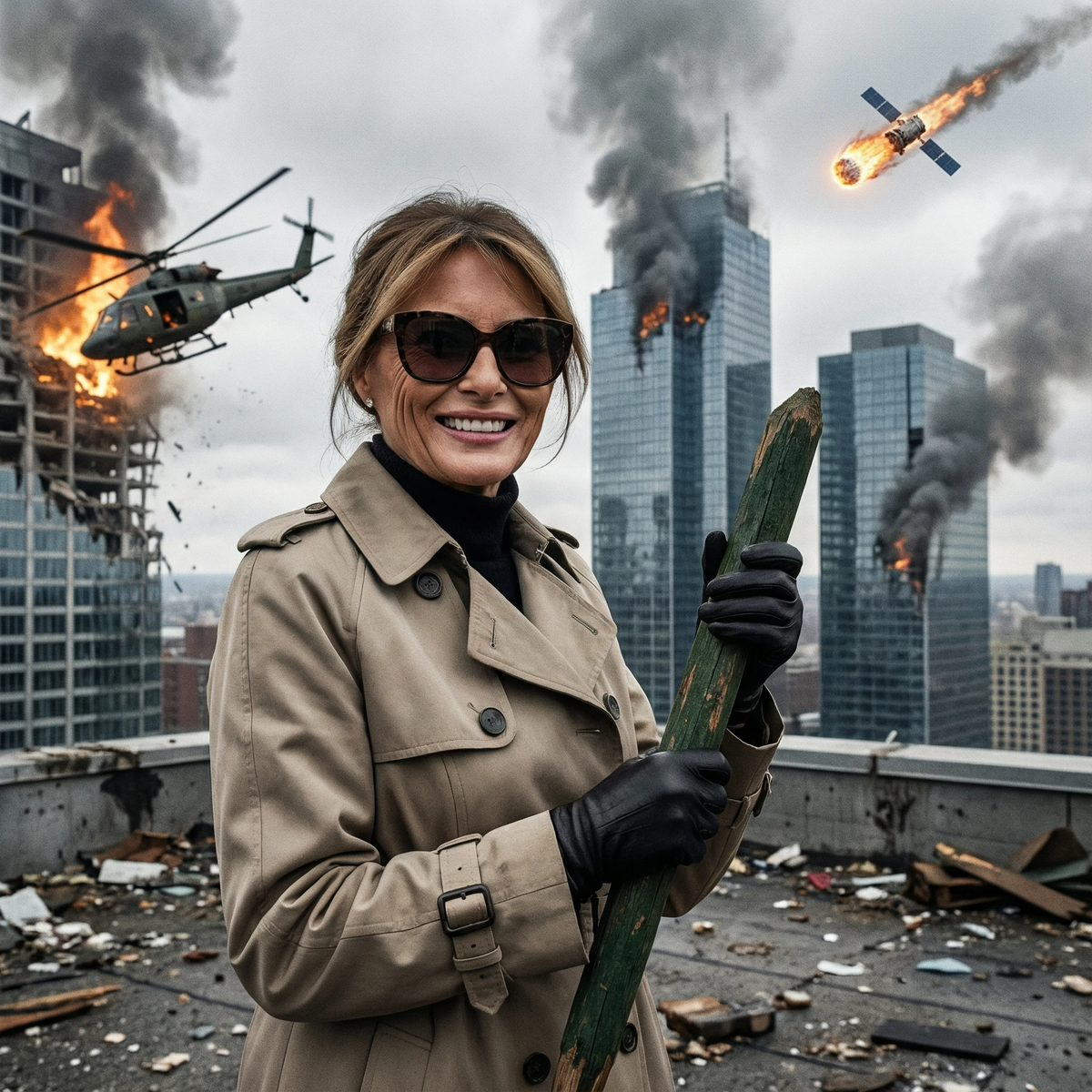 Тёща довольно улыбается 