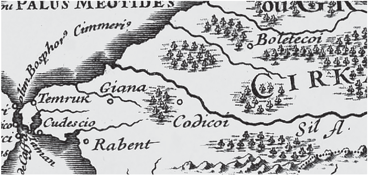 Сансон, Гийом. Страны империи Великого Сеньора Турок в Европе, в Азии и в Африке, с указанием наместничеств или беглербегств, а также с указанием тех стран, которые являются его данниками. Sanson, Guillaume. Estats de l’Empire du Grand Seigneur des Turcs, en Europe, en Asie, et en Afrique, divisé en touts ses Beglerbeglicz, ou Gouvernements ; ou [sic] sont aussi remarqués les Estats qui luy sont Tributaires / dressé sur les plus Nouvelles Relations par le S[ieu]r Sanson, Géographe ordinaire du Roy ; dédié au Roy par so tre-humble, tres-obéissant, et tres fidele Serviteur Hubert Iaillot. À Paris, 1695. Bibliothèque nationale de France, département Cartes et plans, Collection d’Anville.