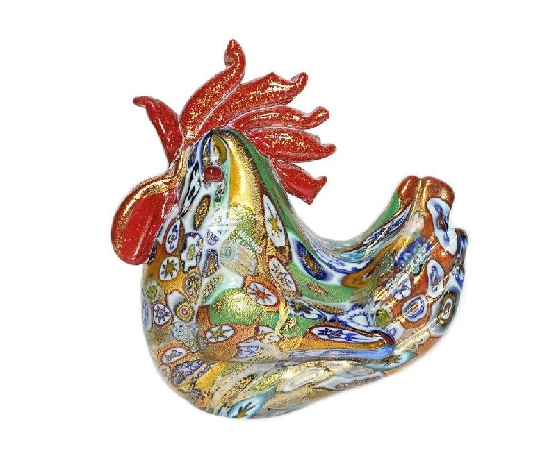 Фигурка петуха миллефиори из муранского стекла- MURANO CLUB 