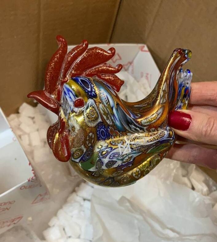 Фигурка петуха миллефиори из муранского стекла- MURANO CLUB 