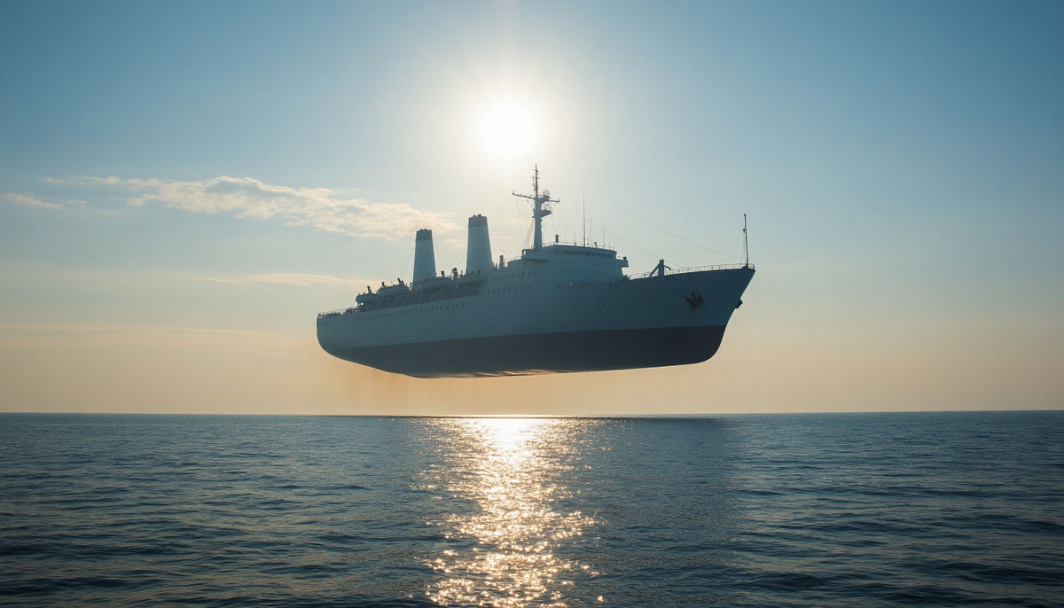 Такой Фаты Морганы, конечно, не бывает. Это картинка из нейросетей для красивой визуализации эффекта