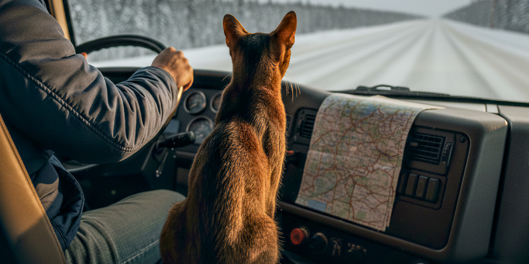 Не кот, а помощник: как абиссинец стал лучшим другом дальнобойщика