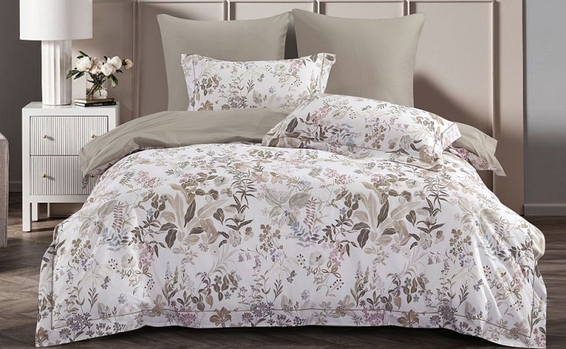 Печатный сатин Asabella, клиссические цветочные дизайны. Posteleon.ru