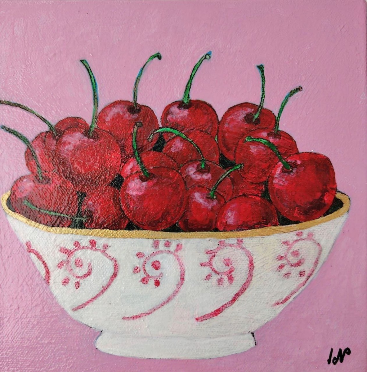 Художник Ирина Наливайко, холст, акрил,  "Вишня 009" 20*20