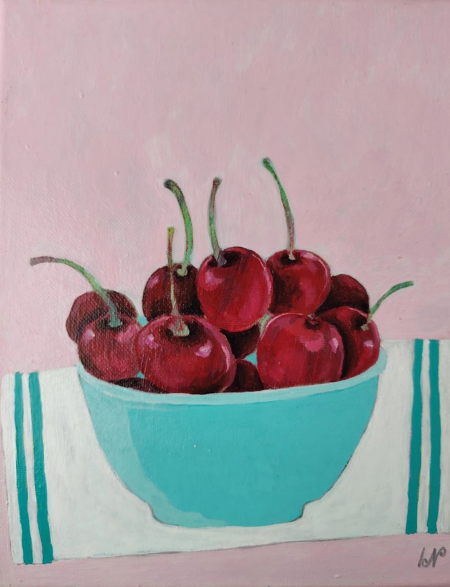 Художник Ирина Наливайко, холст, акрил, "Вишня 002"20*30 см