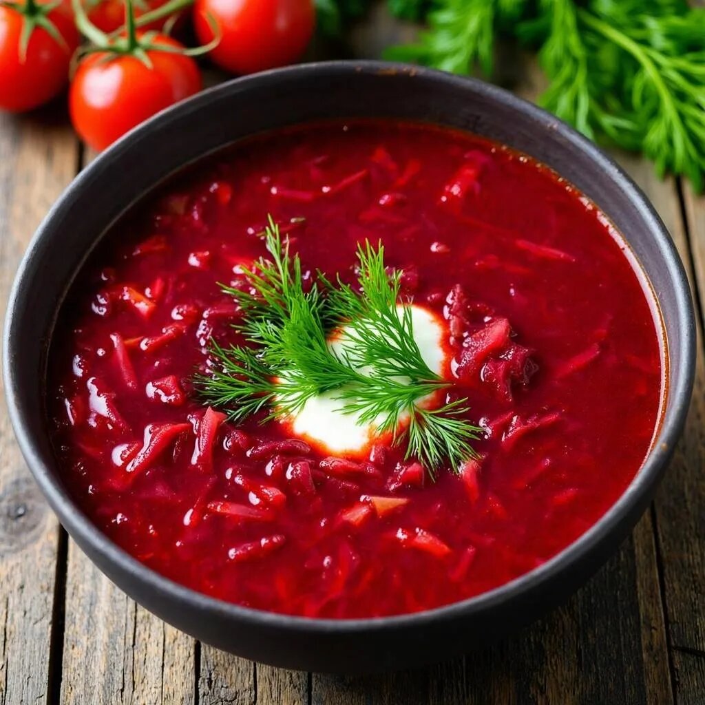 Рецепт "Борщ со свежими помидорами"