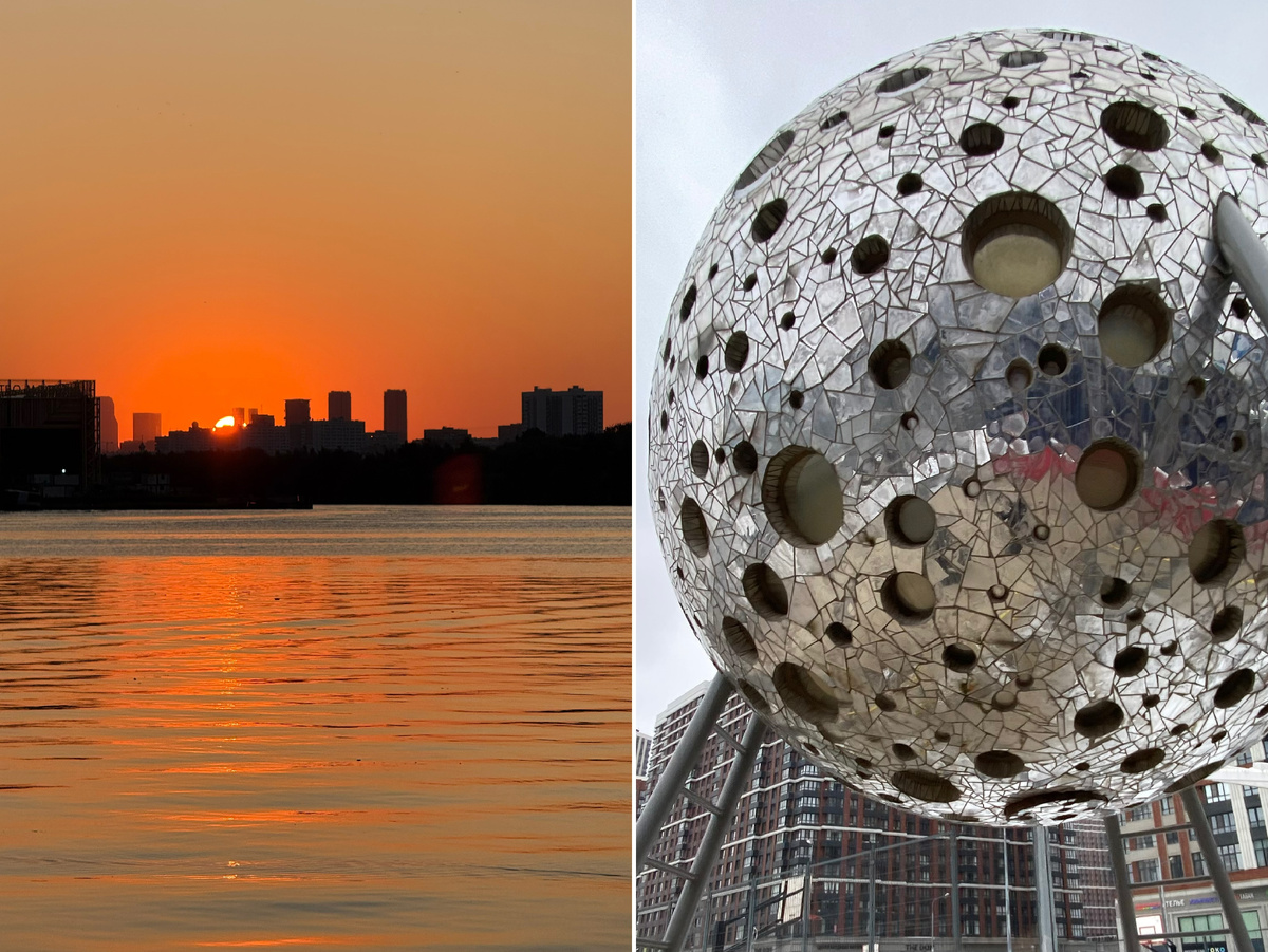 Фото автора канала. Закат у воды. Жанровая скульптура «Луна».