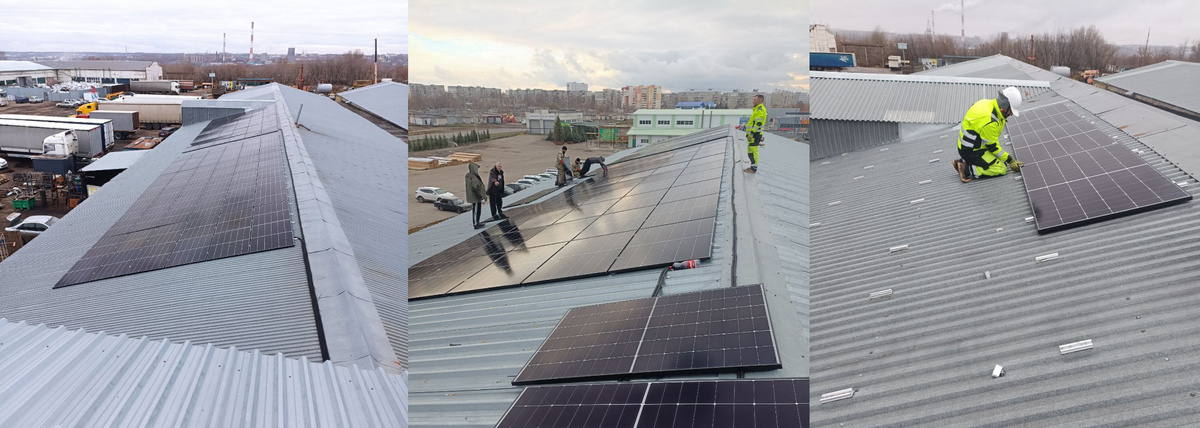 Крышная сетевая СЭС для арендного комплекса, г. Саранск. Проект компании Solartek.