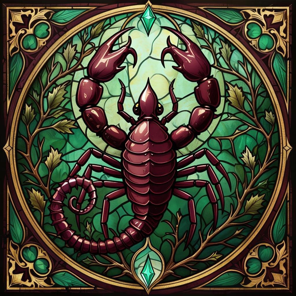 Знак Зодиака Скорпион. Иллюстрация сгенерирована нейросетью