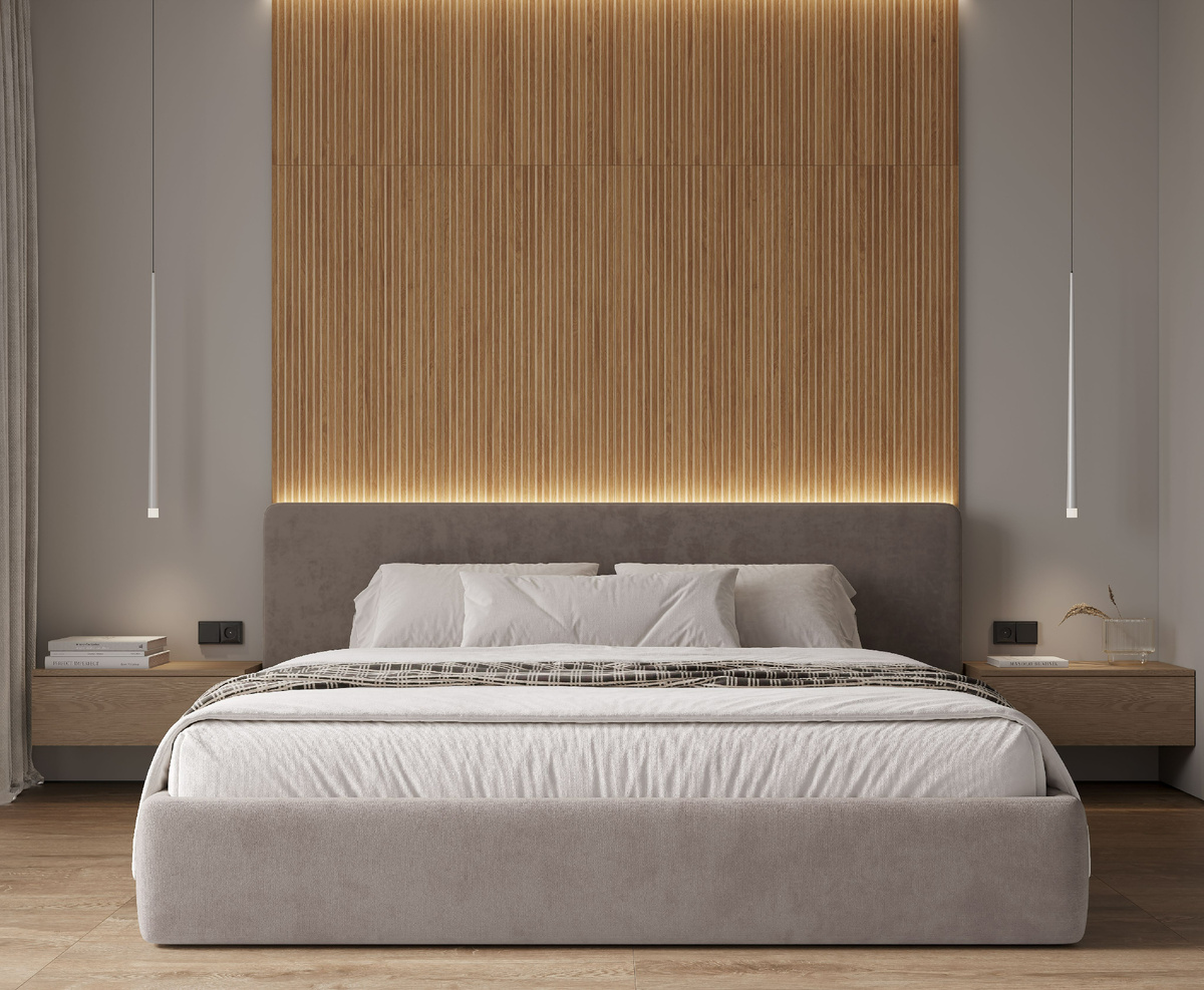 Керамогранит производителя Laparet в интерьере спальни