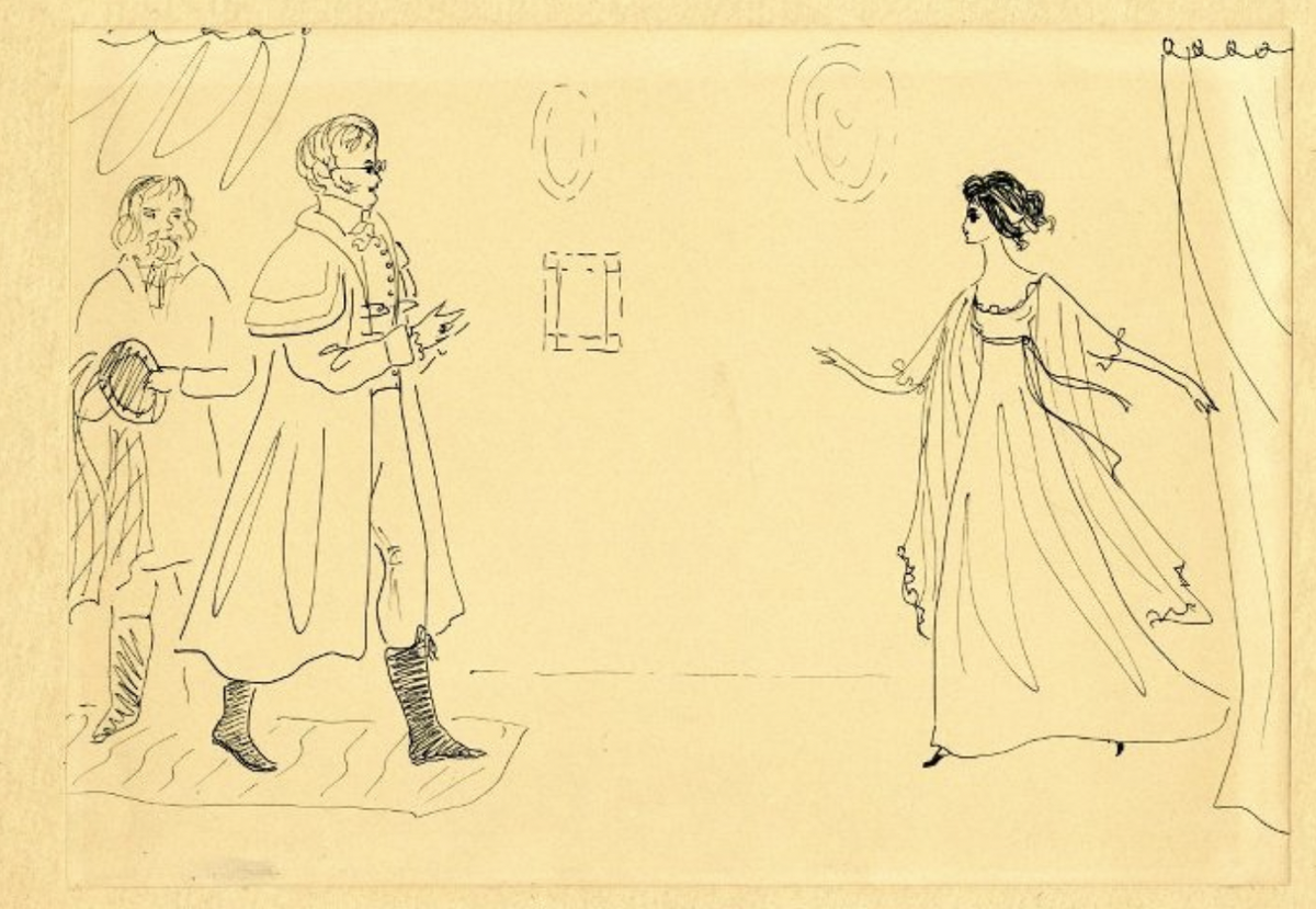 Надежда Рушева "Приезд Пьера к Наташе после ее "побега", 1965-1968