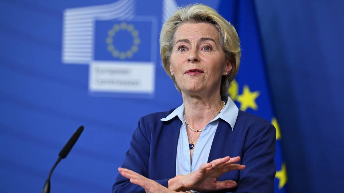    Председатель Еврокомиссии Урсула фон дер Ляйен во время пресс-конференции в Брюсселе / Фото: Shutterstock