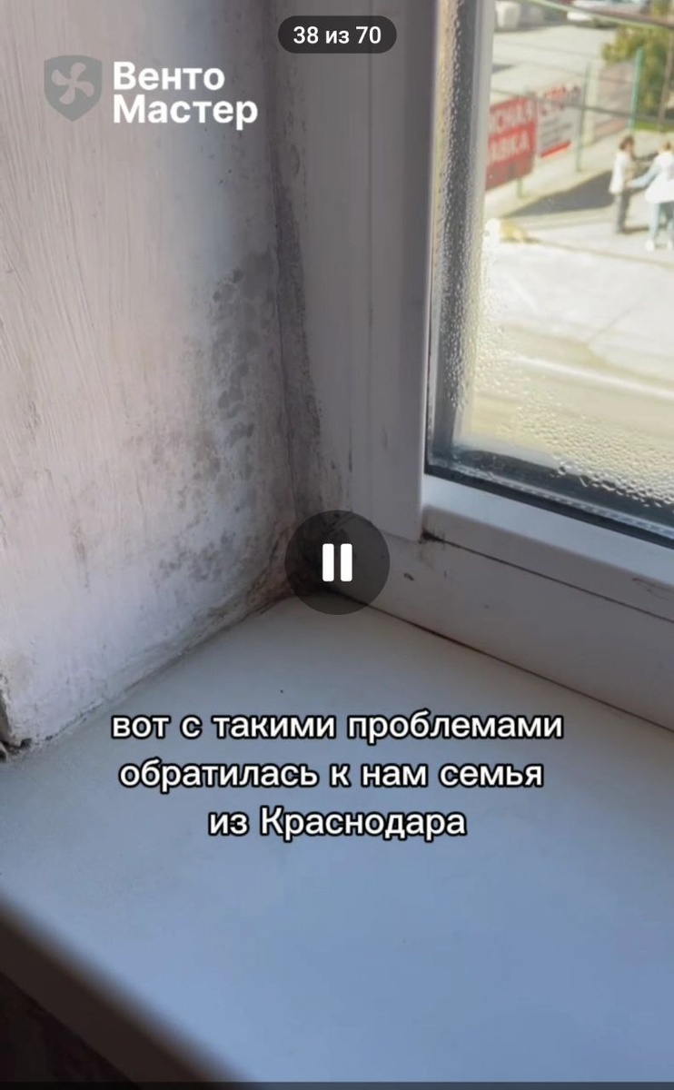 Вот такие окна были у наших клиентов из Краснодара (скриншот из нашего ролика): тут видна и плесень, и запотевшие окна.
