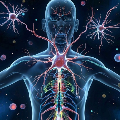   Иллюстрация передачи нервных импульсов.