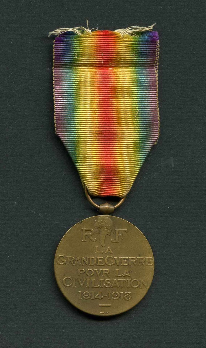 Медаль в память Великой войны 1914 – 1918 гг. (аверс, реверс). Франция, Париж, Парижский монетный двор. 1923