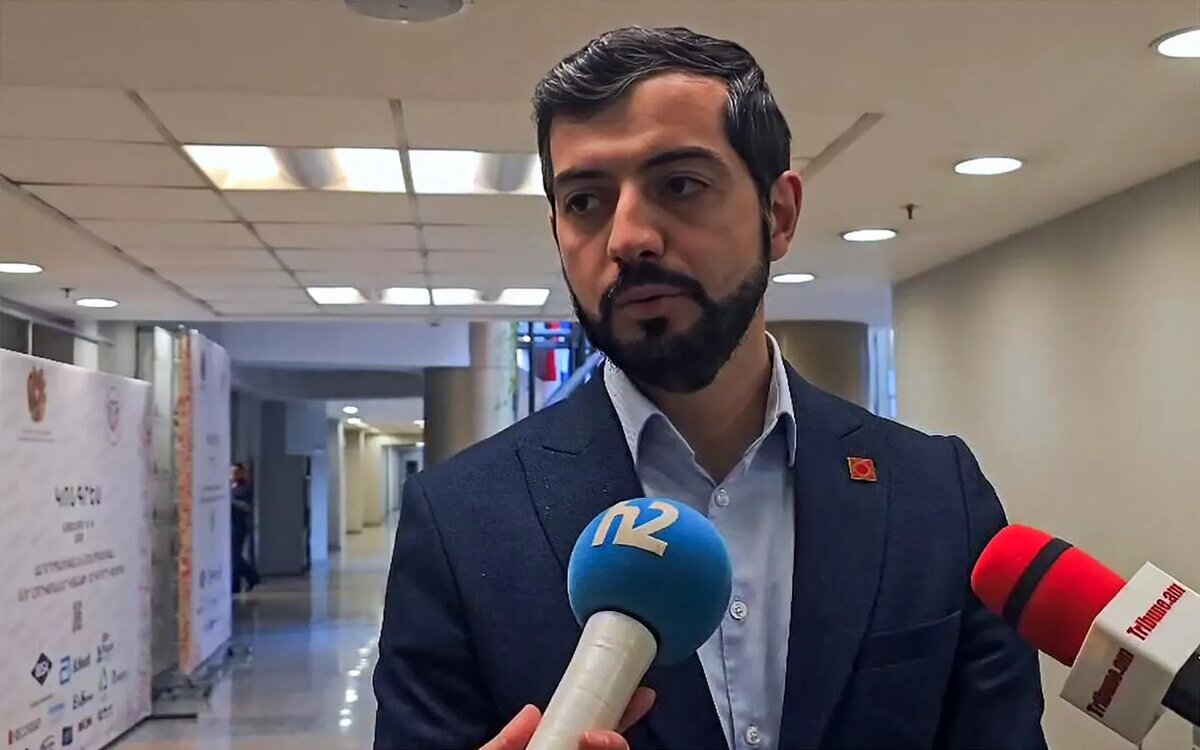 Исполнительный директор Фонда исследований цивилизации "Арар" Армен Хачикян отвечает на вопросы журналистов (11 ноября 2025). Еревaн
© Sputnik