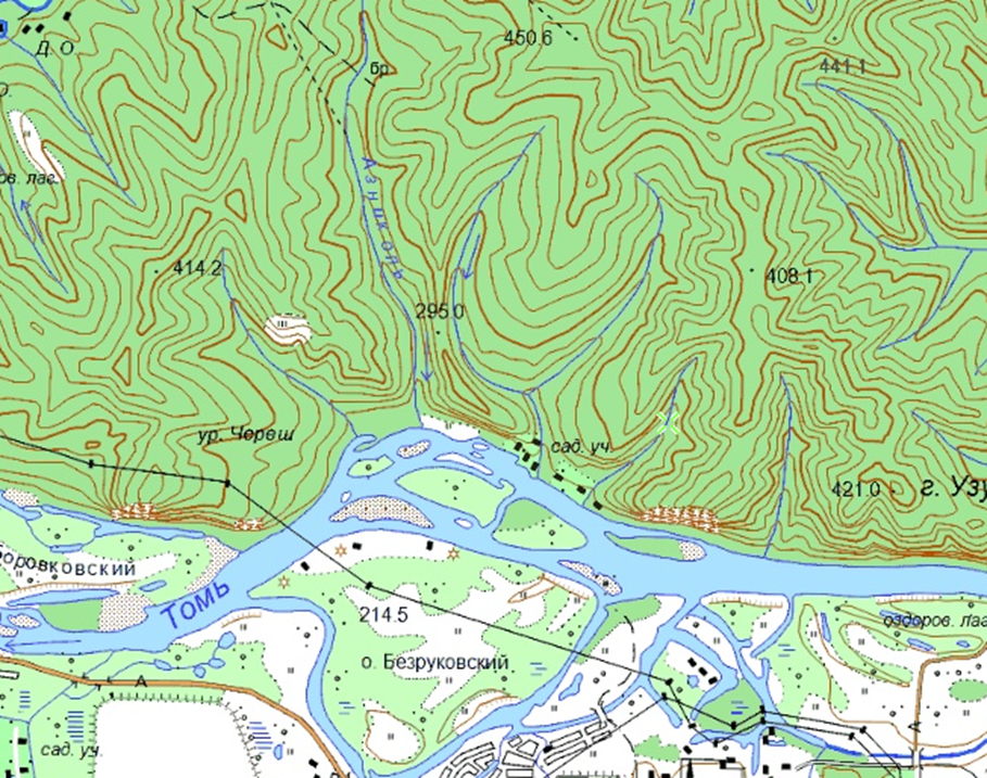 Фрагмент карты Кемеровской области 2001г.
