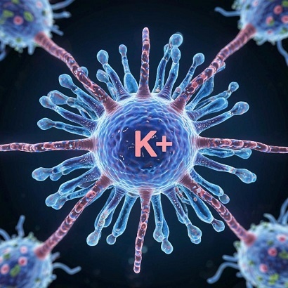   Молекула калия.