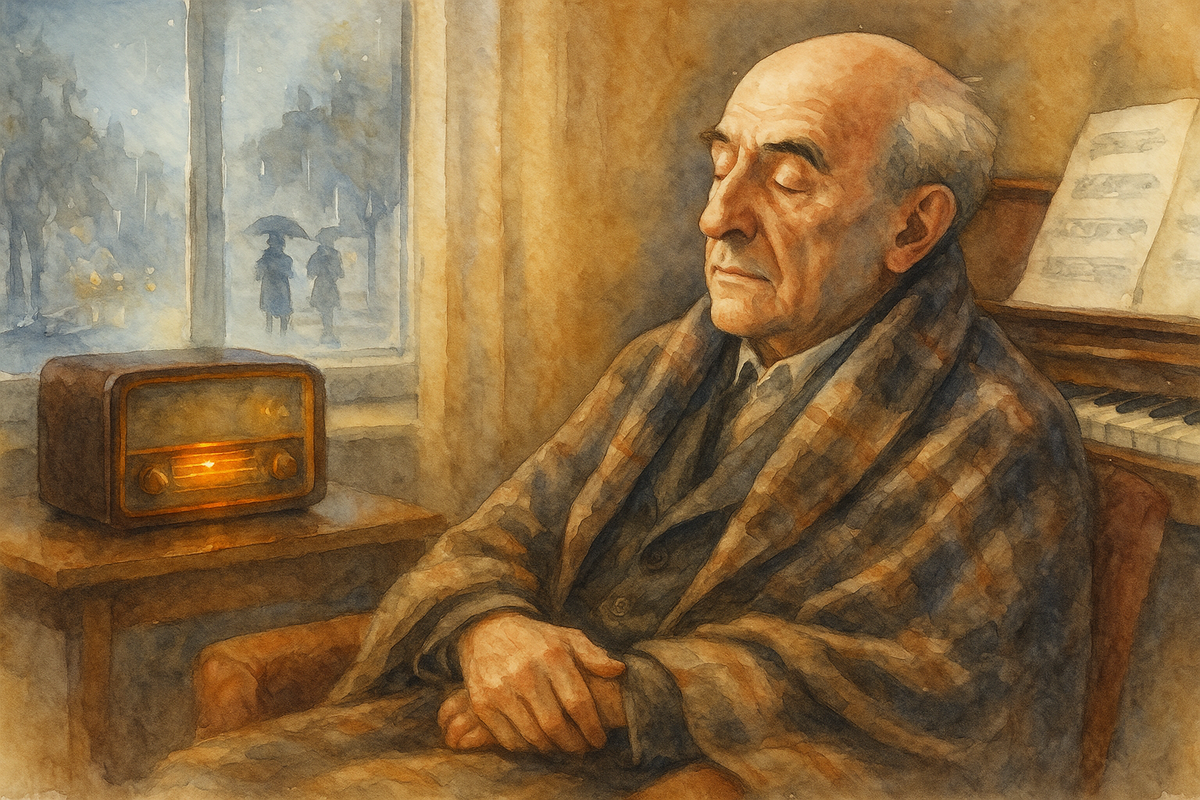 Николай Метнер слушает музыку в свой последний день.