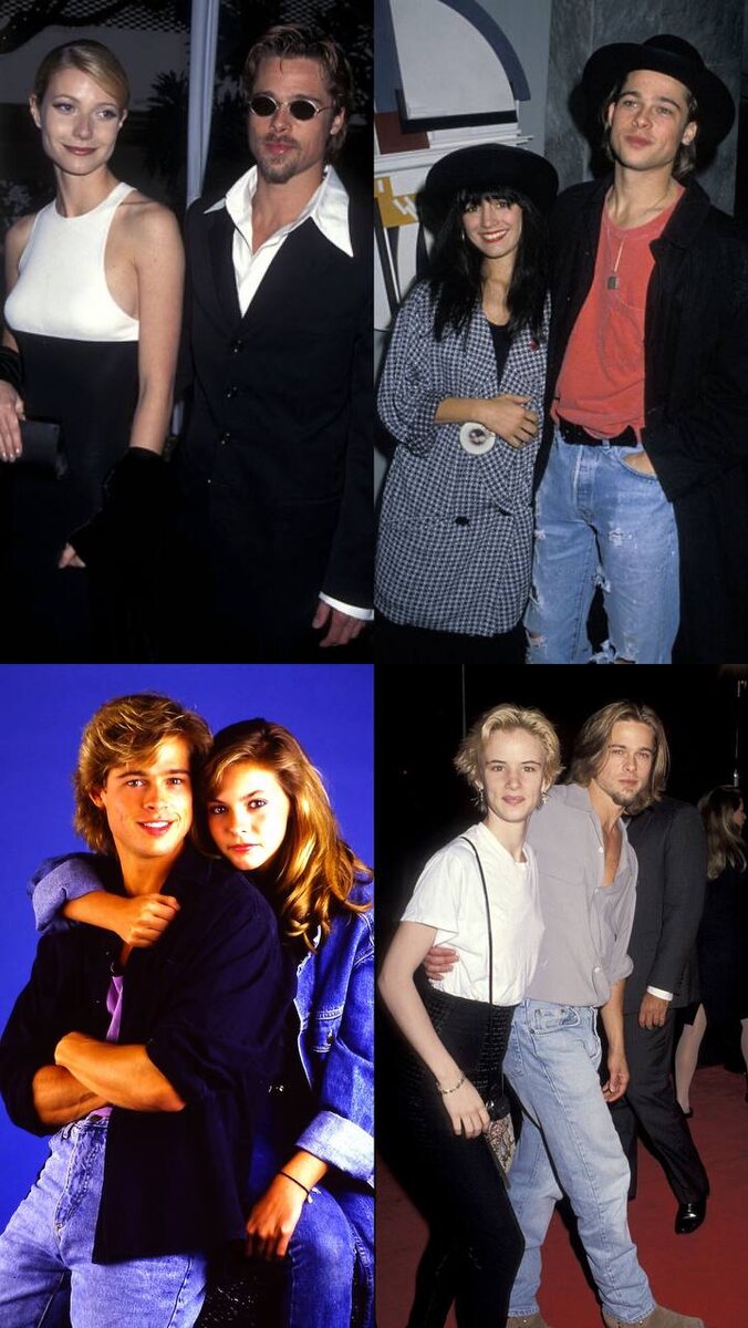 Бред и Гвинет Пэлтроу (1994-1997), Бред и Джилл Шолен (1989), Бред и Шелейн МакКолл (1987-1988), Бред и Джульетт Льюис (1989-1993)