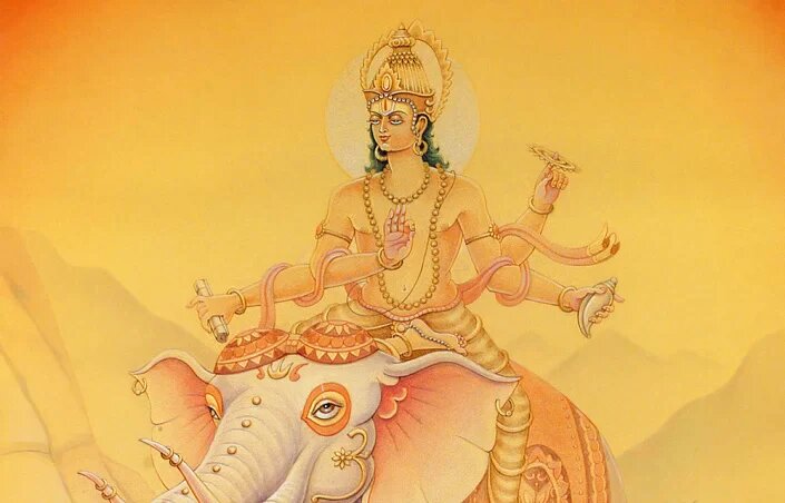 Брихаспати, дарующий благо. Изображение из открытого источника.