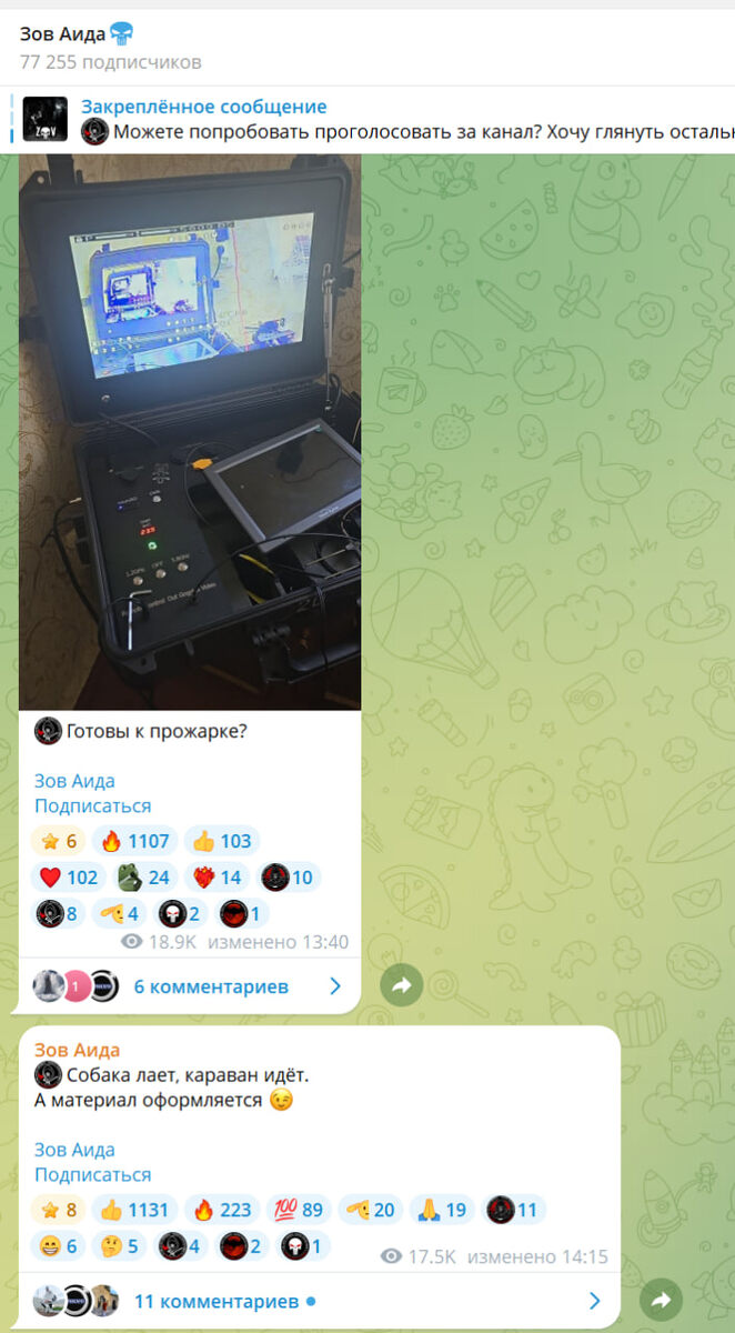 телеграм-канал "Зов Аида" (прямая ссылка запрещена, канал не зарегистрирован в Роскомнадзоре)