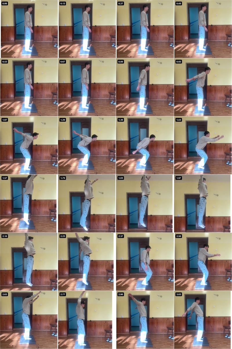 Видеограмма выполнения прыжка вверх с места