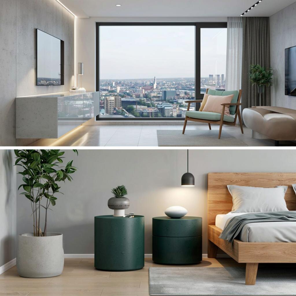 кашпо из микроцемента