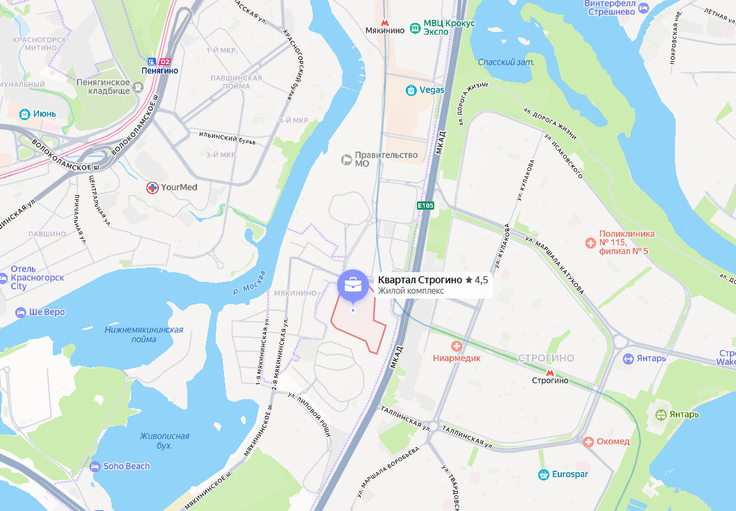 Расположение комплекса. Данные Янекс Карты