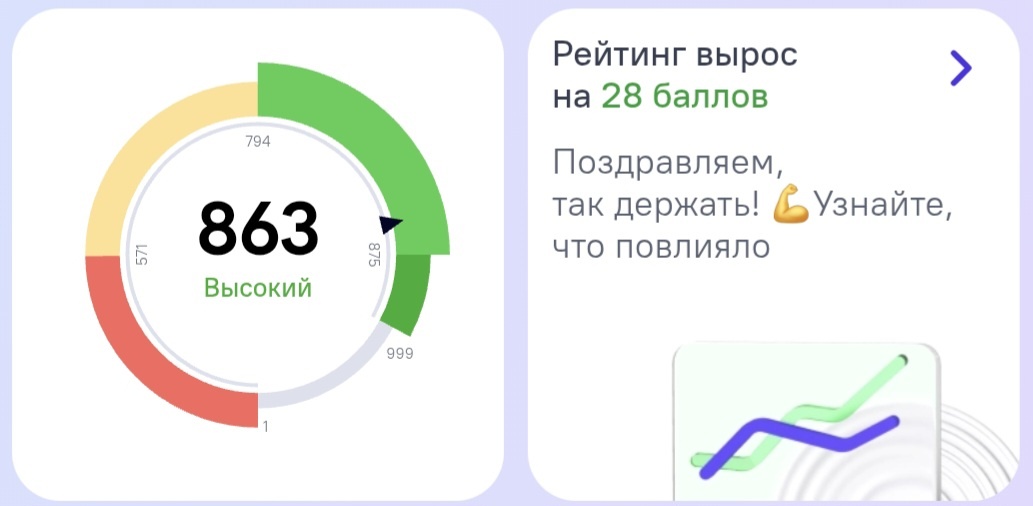 У меня высокий кредитный рейтинг