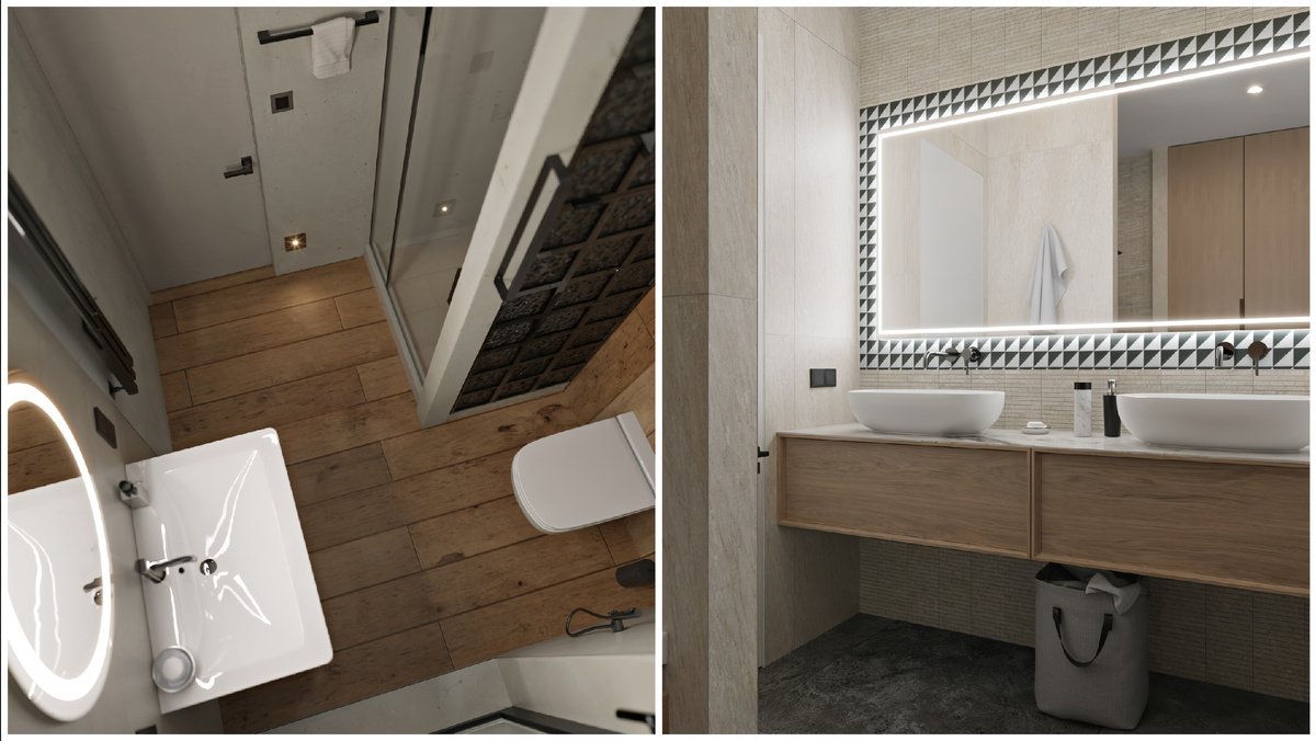 Дущевая и ванная в частном доме