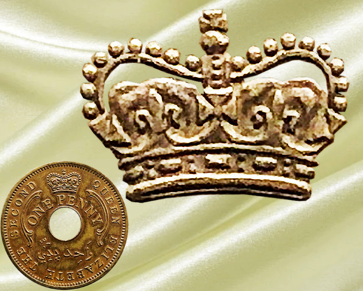 Нигерия 1 пенни 1959. Фото автора. 