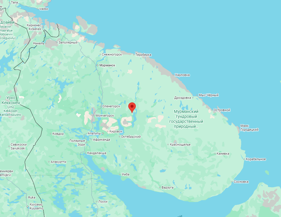 Село Ловозеро на карте