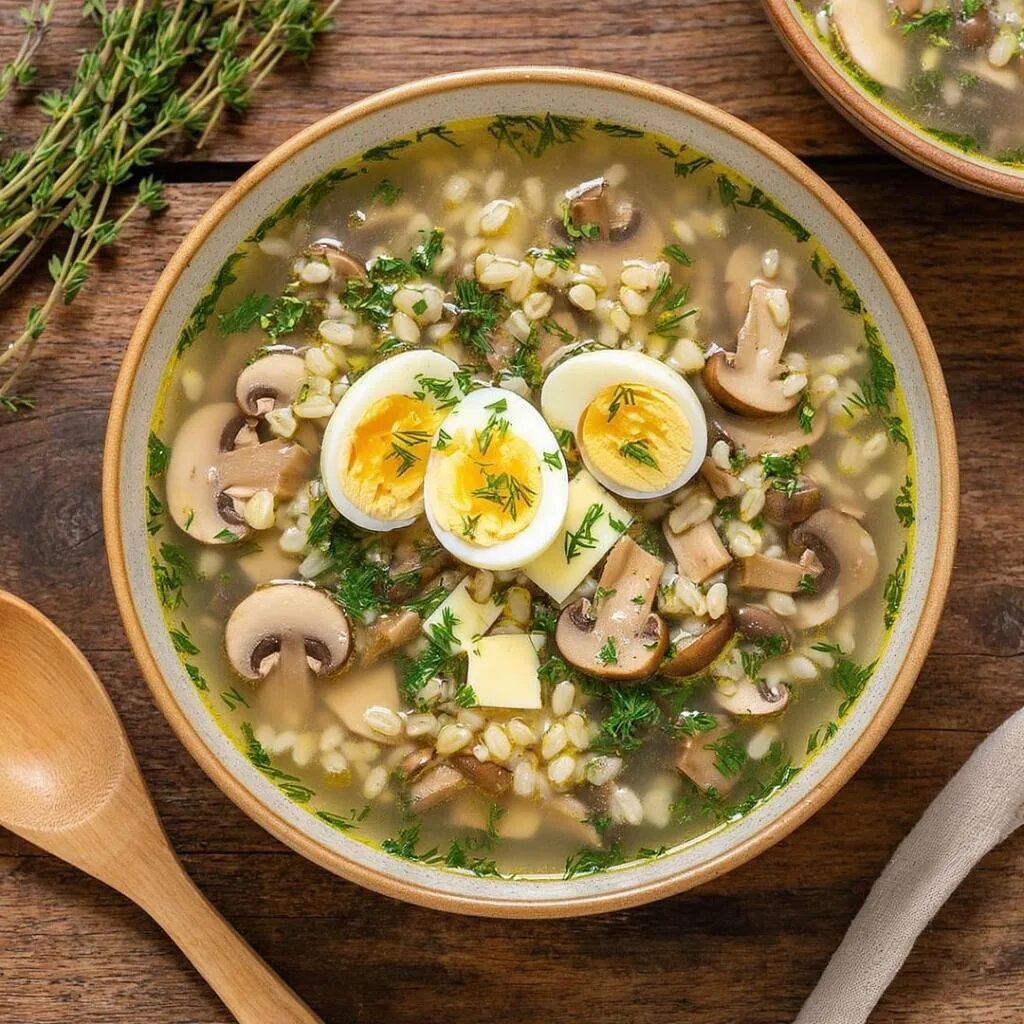 Рецепт "Грибной суп с пшеном"