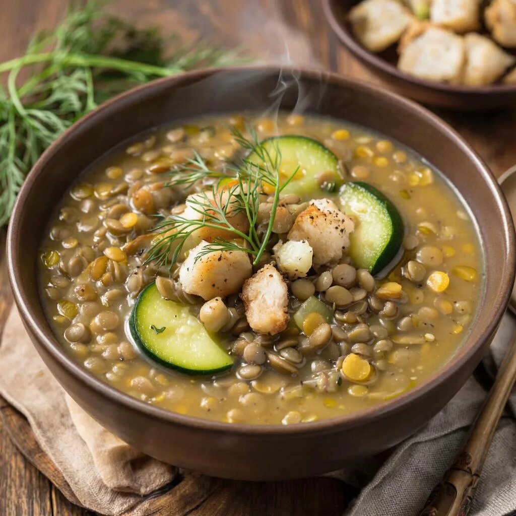 Рецепт "Суп с чечевицей и кабачком"