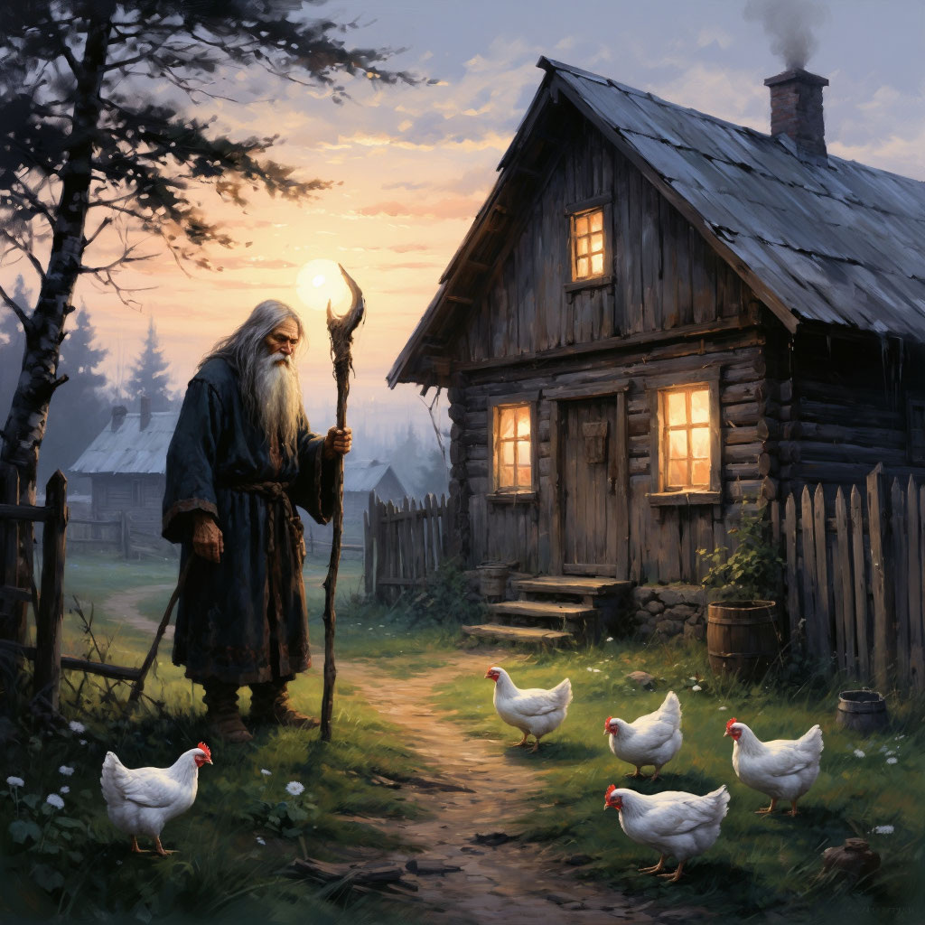 Старый Дворовой с посохом