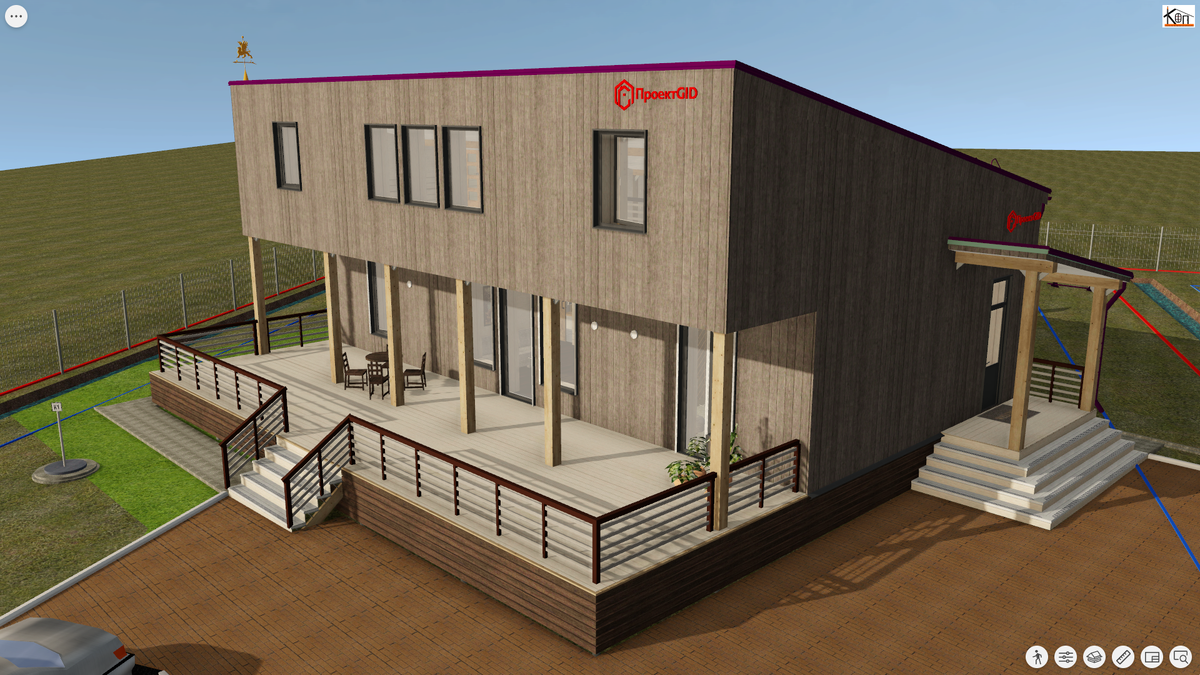 Дом выполнен в стиле Барн. Его лаконичные формы, простая крыша и вертикальная обшивка фасадов создают гармоничный и современный образ.