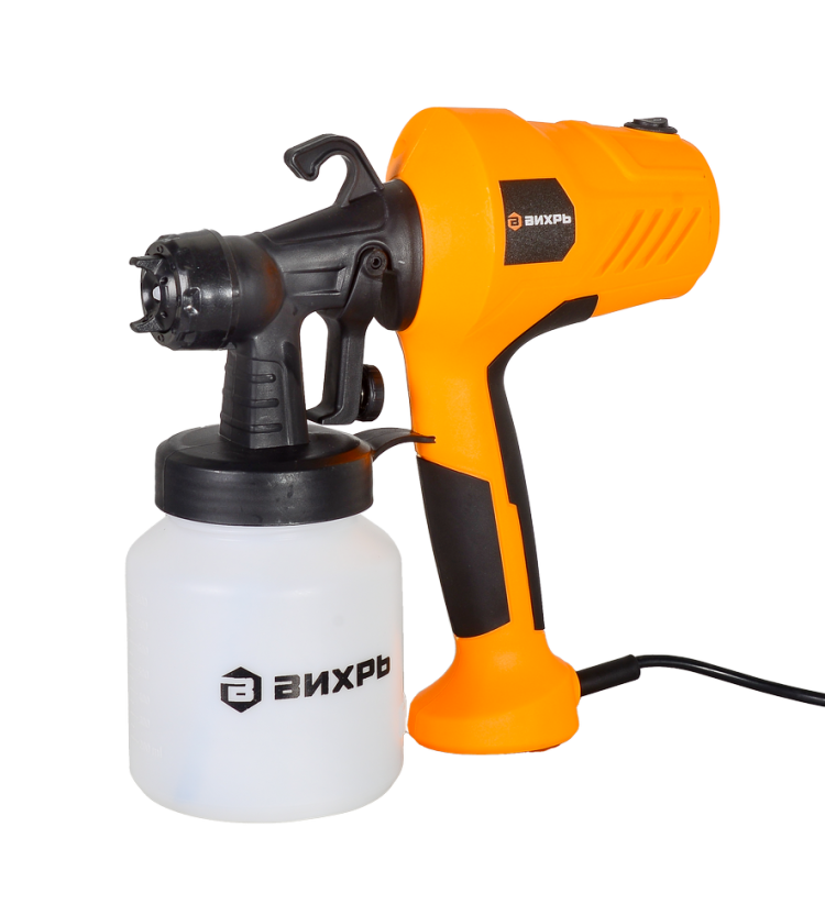 Краскопульт электрический ЭКП-8060 Вихрь: 400 Вт, 0.7 л/мин, бак – 0.8 л