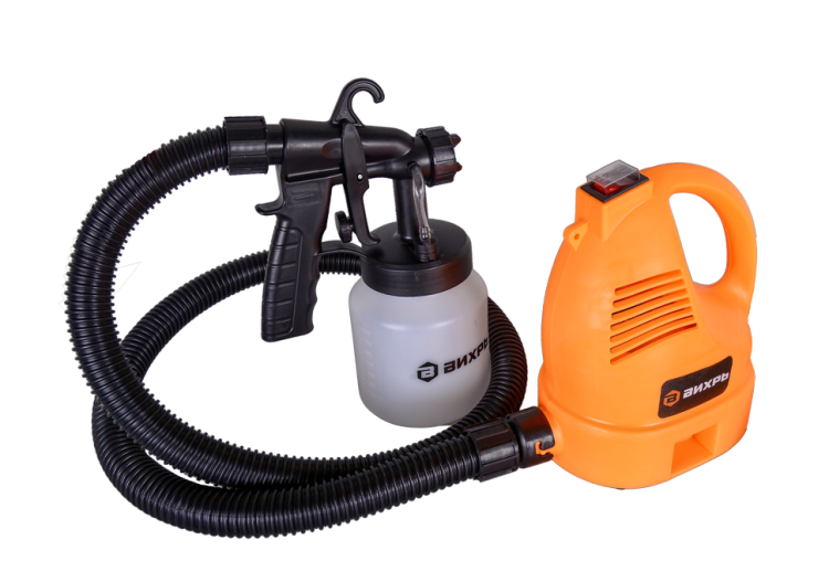 Краскопульт электрический ЭКП-700В Вихрь: 700 Вт, 1 л/мин, бак – 0.8 л