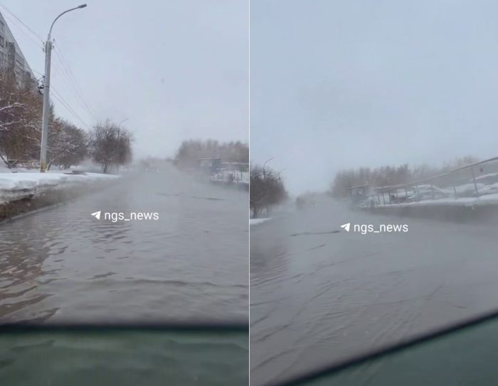 Прорыв на Курчатова. Кадр видео НГС.
