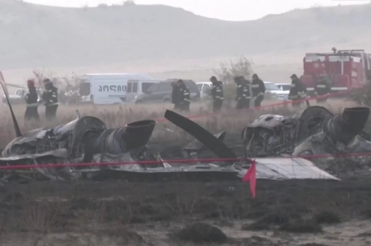    В Сети появились кадры с места крушения турецкого самолёта С-130 в Грузии