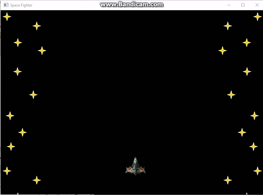 Рисунок 17 – Теперь движение истребителя ограничено